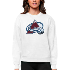 Colorado Avalanche Antigua Women's Team Logo Victory Crewneck Pullover Sweatshirt On Sale