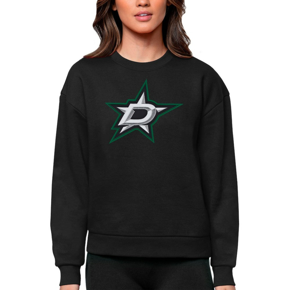 Dallas Stars Antigua Women's Team Logo Victory Crewneck Pullover Sweatshirt Outlet