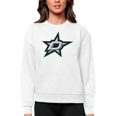 Dallas Stars Antigua Women's Team Logo Victory Crewneck Pullover Sweatshirt Outlet