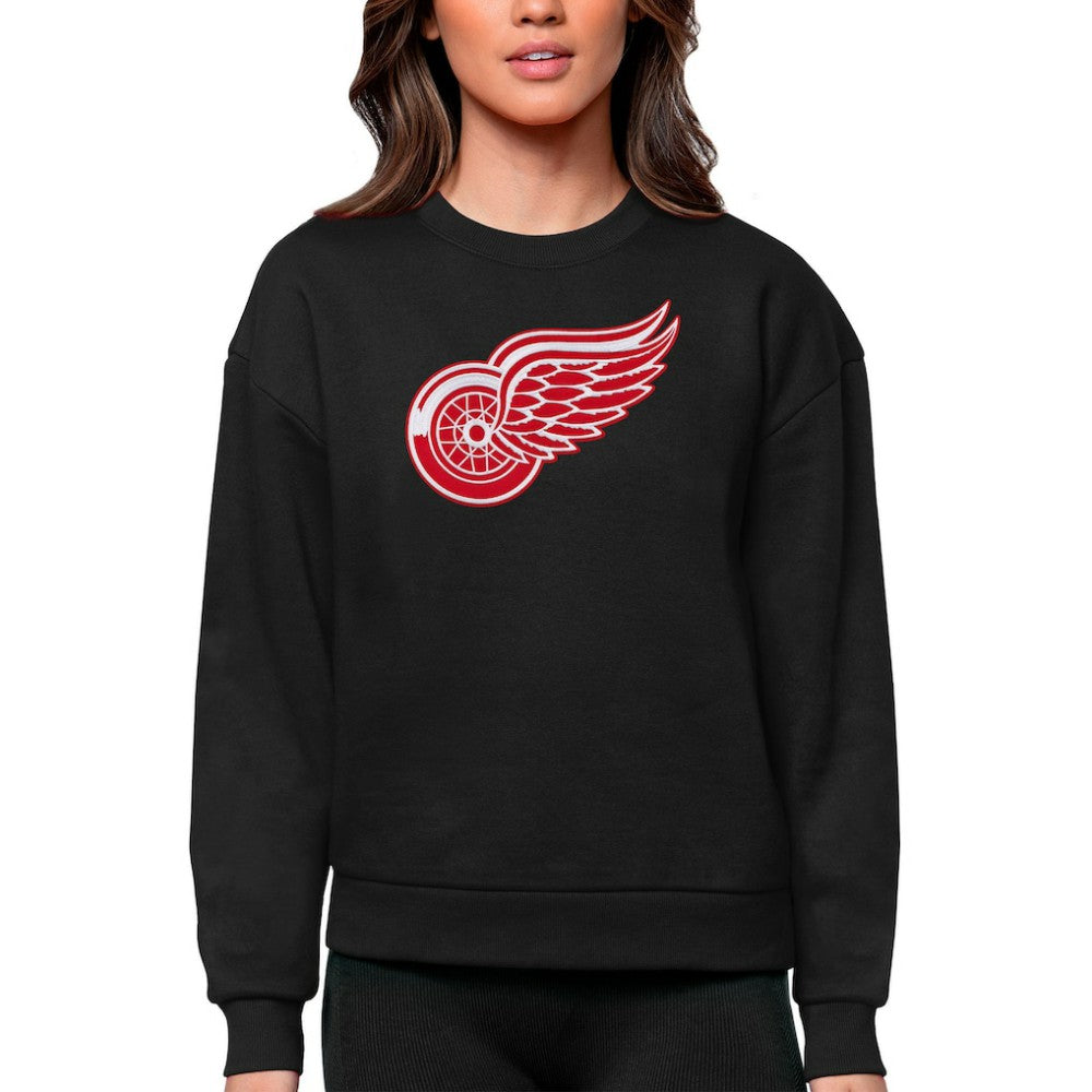 Detroit Red Wings Antigua Women's Team Logo Victory Crewneck Pullover Sweatshirt For Sale