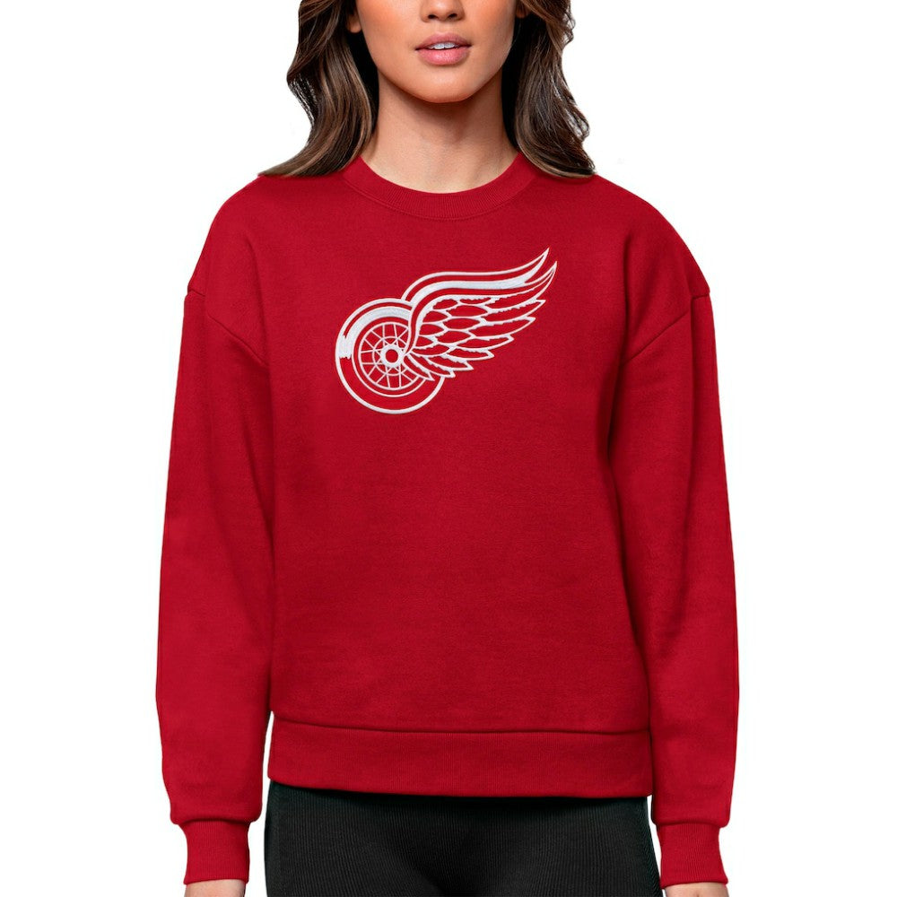 Detroit Red Wings Antigua Women's Team Logo Victory Crewneck Pullover Sweatshirt Sale