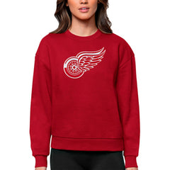 Detroit Red Wings Antigua Women's Team Logo Victory Crewneck Pullover Sweatshirt Sale