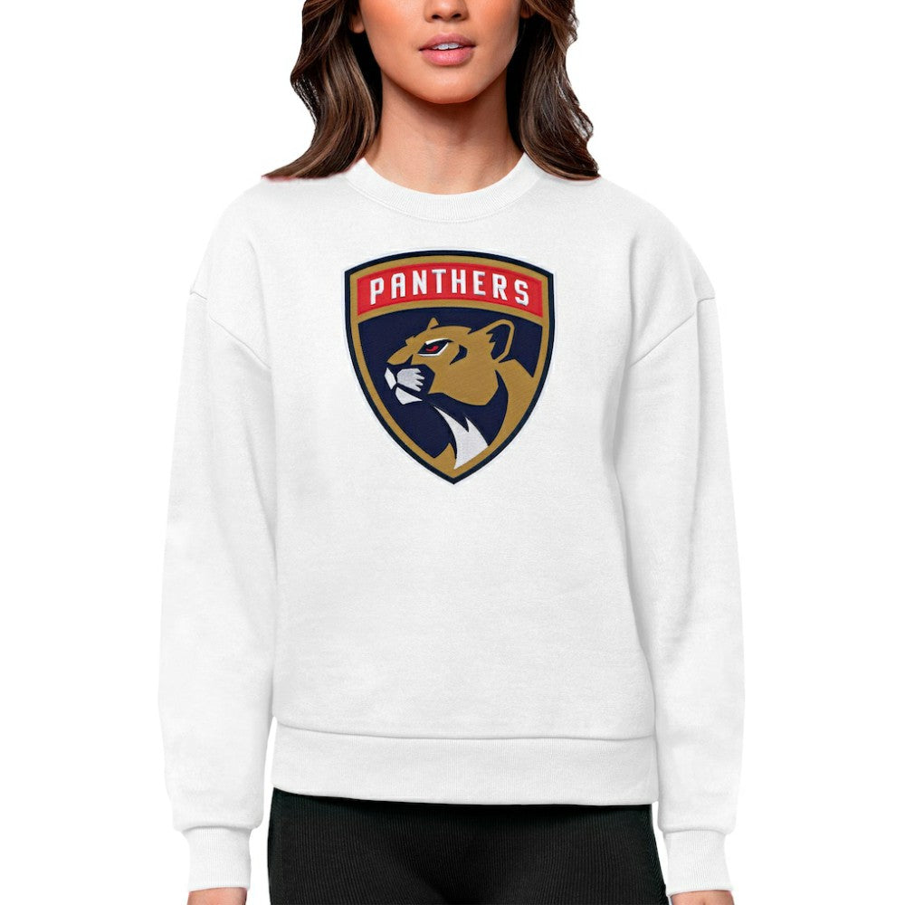 Florida Panthers Antigua Women's Team Logo Victory Crewneck Pullover Sweatshirt For Sale