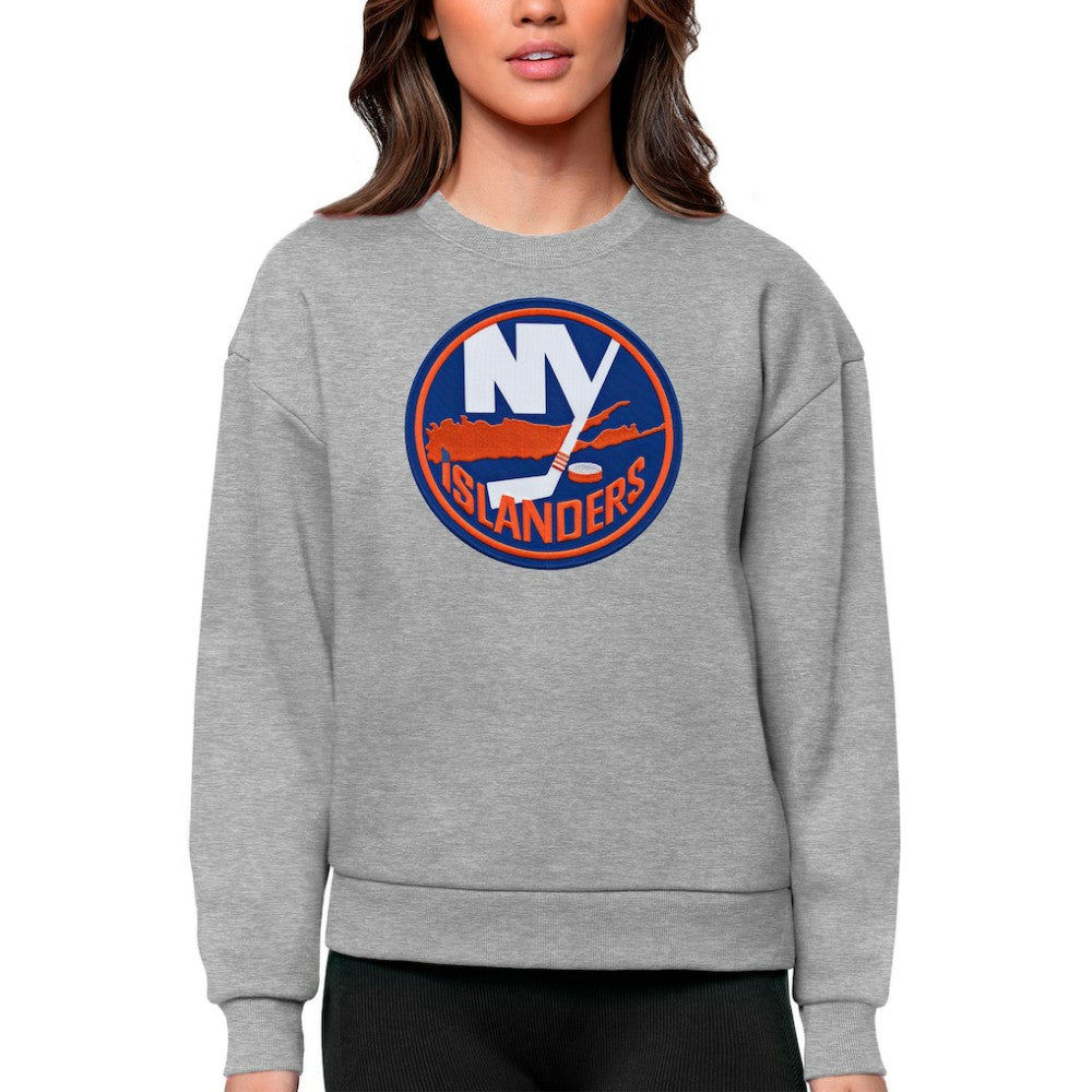 New York Islanders Antigua Women's Team Logo Victory Crewneck Pullover Sweatshirt On Sale