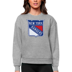 New York Rangers Antigua Women's Team Logo Victory Crewneck Pullover Sweatshirt Discount