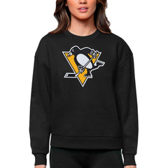 Pittsburgh Penguins Antigua Women's Team Logo Victory Crewneck Pullover Sweatshirt For Sale