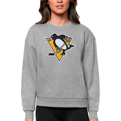 Pittsburgh Penguins Antigua Women's Team Logo Victory Crewneck Pullover Sweatshirt Discount