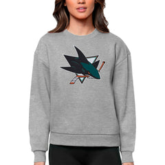 San Jose Sharks Antigua Women's Team Logo Victory Crewneck Pullover Sweatshirt Online
