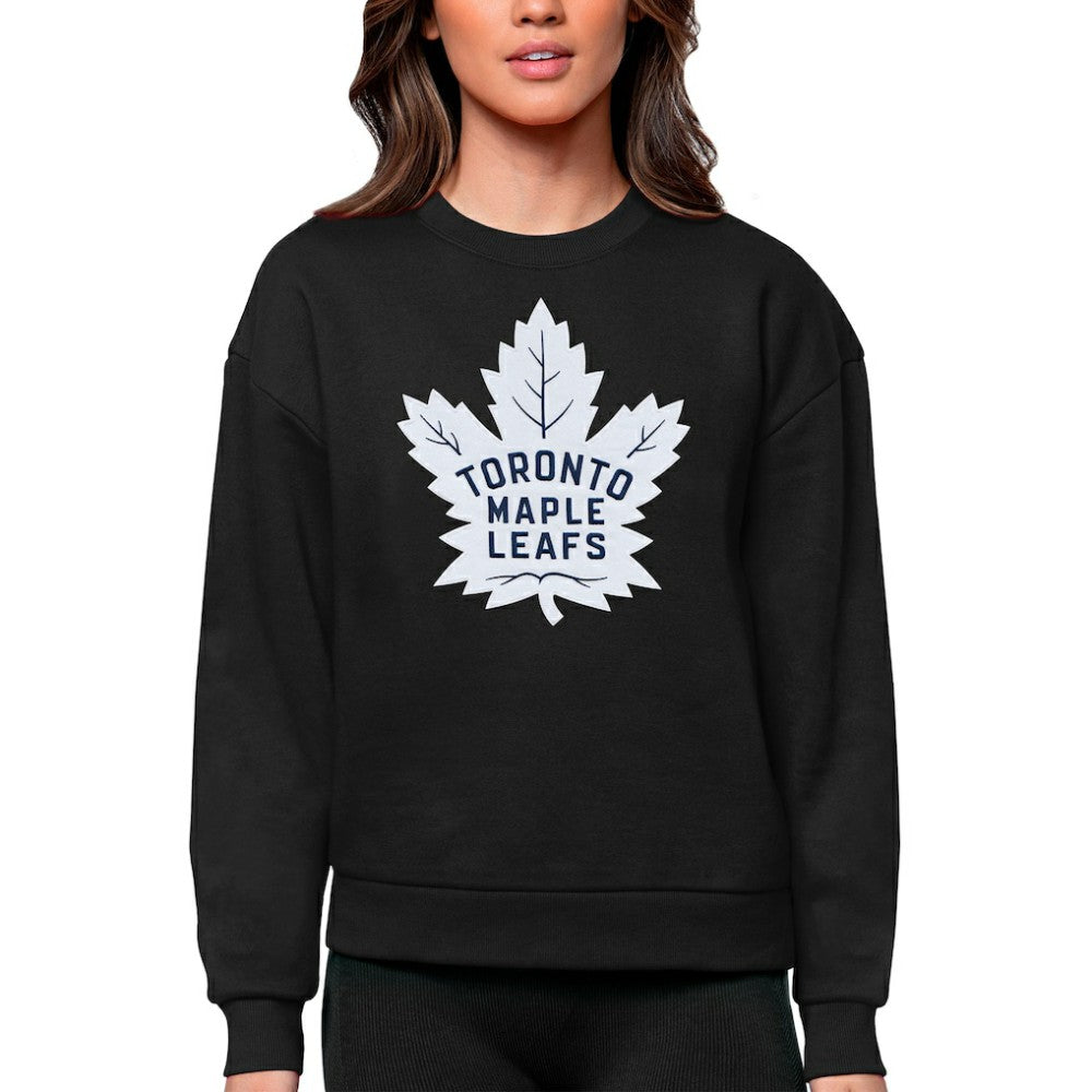 Toronto Maple Leafs Antigua Women's Team Logo Victory Crewneck Pullover Sweatshirt Sale