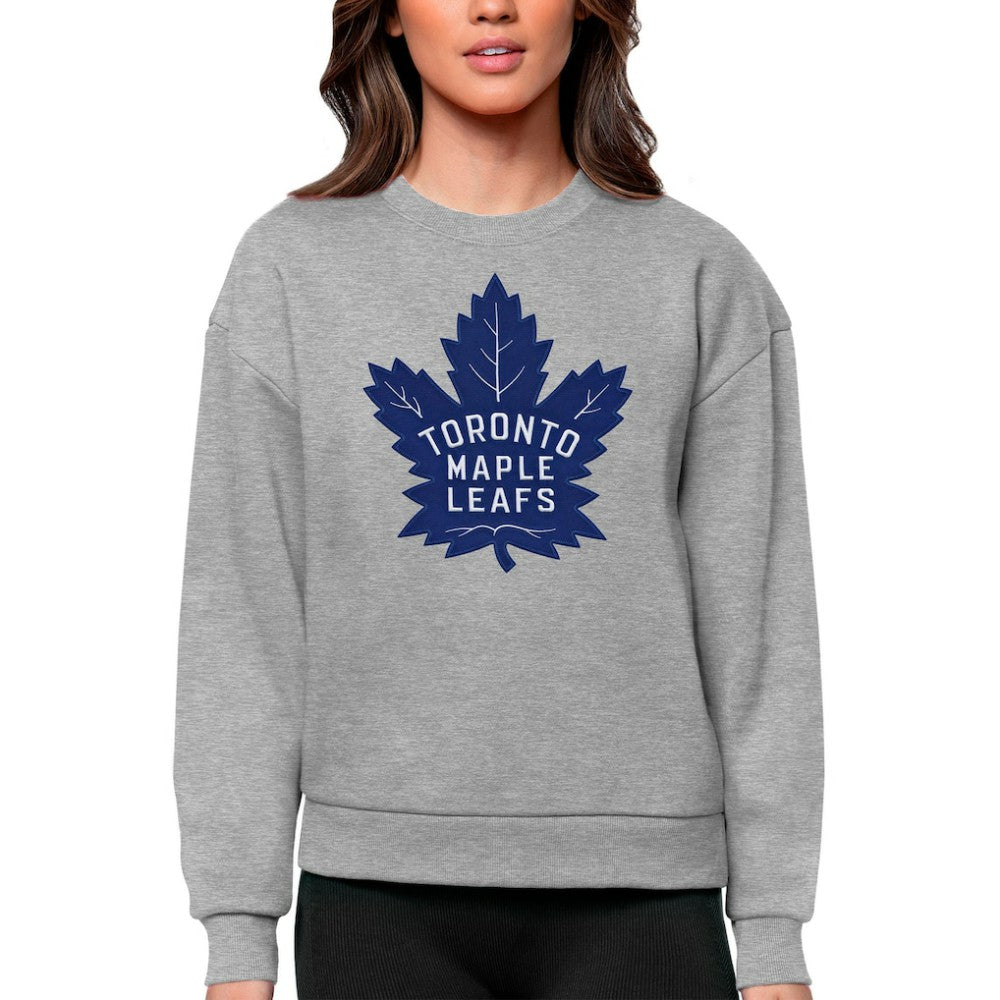 Toronto Maple Leafs Antigua Women's Team Logo Victory Crewneck Pullover Sweatshirt On Sale
