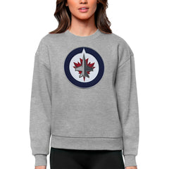 Winnipeg Jets Antigua Women's Team Logo Victory Crewneck Pullover Sweatshirt Online