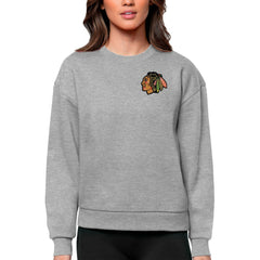 Chicago Blackhawks Antigua Women's Victory Crewneck Pullover Sweatshirt Outlet