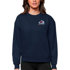 Colorado Avalanche Antigua Women's Victory Crewneck Pullover Sweatshirt Outlet