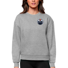 Edmonton Oilers Antigua Women's Victory Crewneck Pullover Sweatshirt Discount