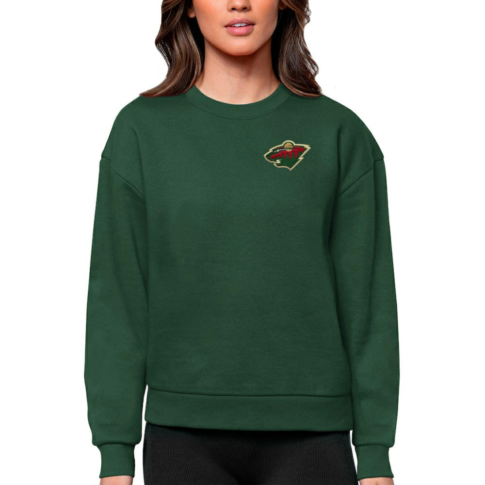Minnesota Wild Antigua Women's Victory Crewneck Pullover Sweatshirt Online