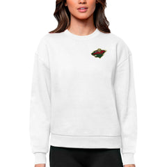 Minnesota Wild Antigua Women's Victory Crewneck Pullover Sweatshirt For Sale