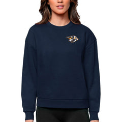 Nashville Predators Antigua Women's Victory Crewneck Pullover Sweatshirt Sale