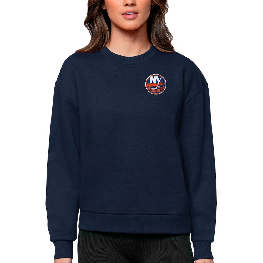 New York Islanders Antigua Women's Victory Crewneck Pullover Sweatshirt Outlet