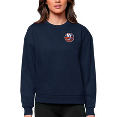 New York Islanders Antigua Women's Victory Crewneck Pullover Sweatshirt Outlet