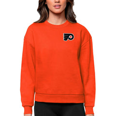 Philadelphia Flyers Antigua Women's Victory Crewneck Pullover Sweatshirt On Sale