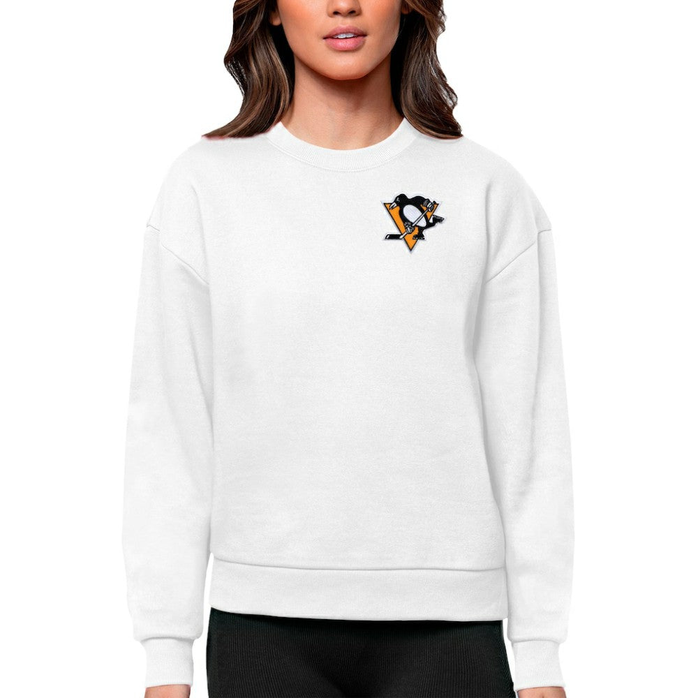 Pittsburgh Penguins Antigua Women's Victory Crewneck Pullover Sweatshirt On Sale