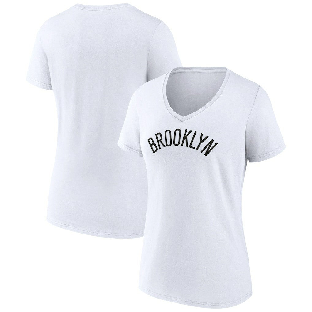 Brooklyn Nets Women's Wordmark V-Neck T-Shirt Online