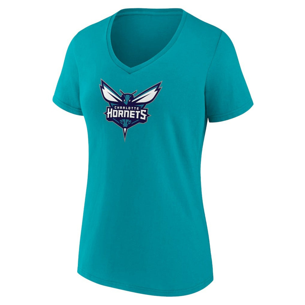 Charlotte Hornets Women's Logo V-Neck T-Shirt New