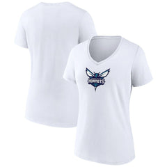 Charlotte Hornets Women's Logo V-Neck T-Shirt New