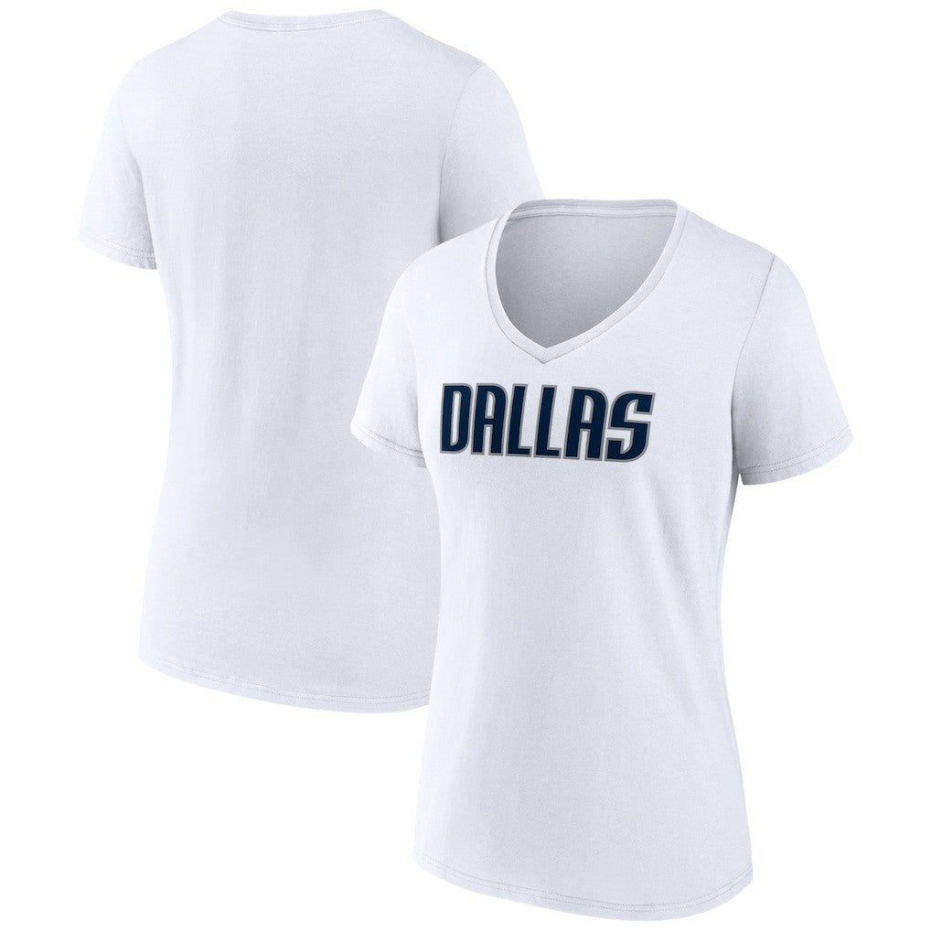 Dallas Mavericks Women's Wordmark V-Neck T-Shirt sale Outlet