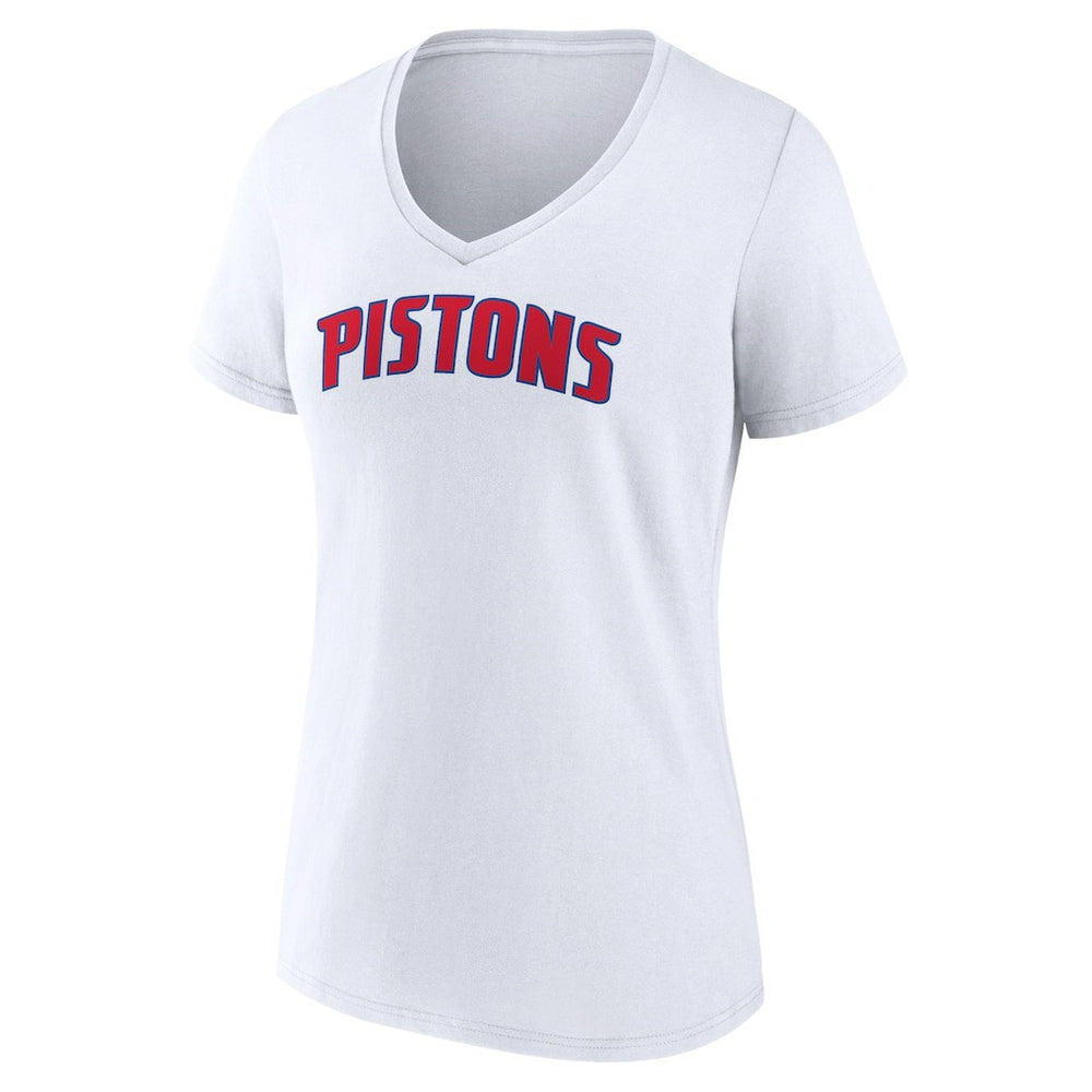 Detroit Pistons Women's Wordmark V-Neck T-Shirt sale Online