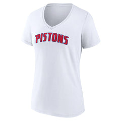 Detroit Pistons Women's Wordmark V-Neck T-Shirt sale Online