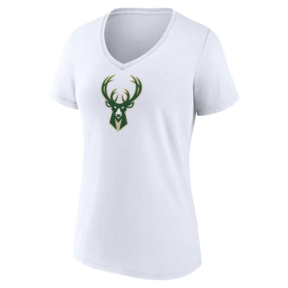 Milwaukee Bucks Women's Logo V-Neck T-Shirt Discount