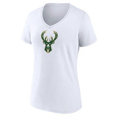 Milwaukee Bucks Women's Logo V-Neck T-Shirt Discount