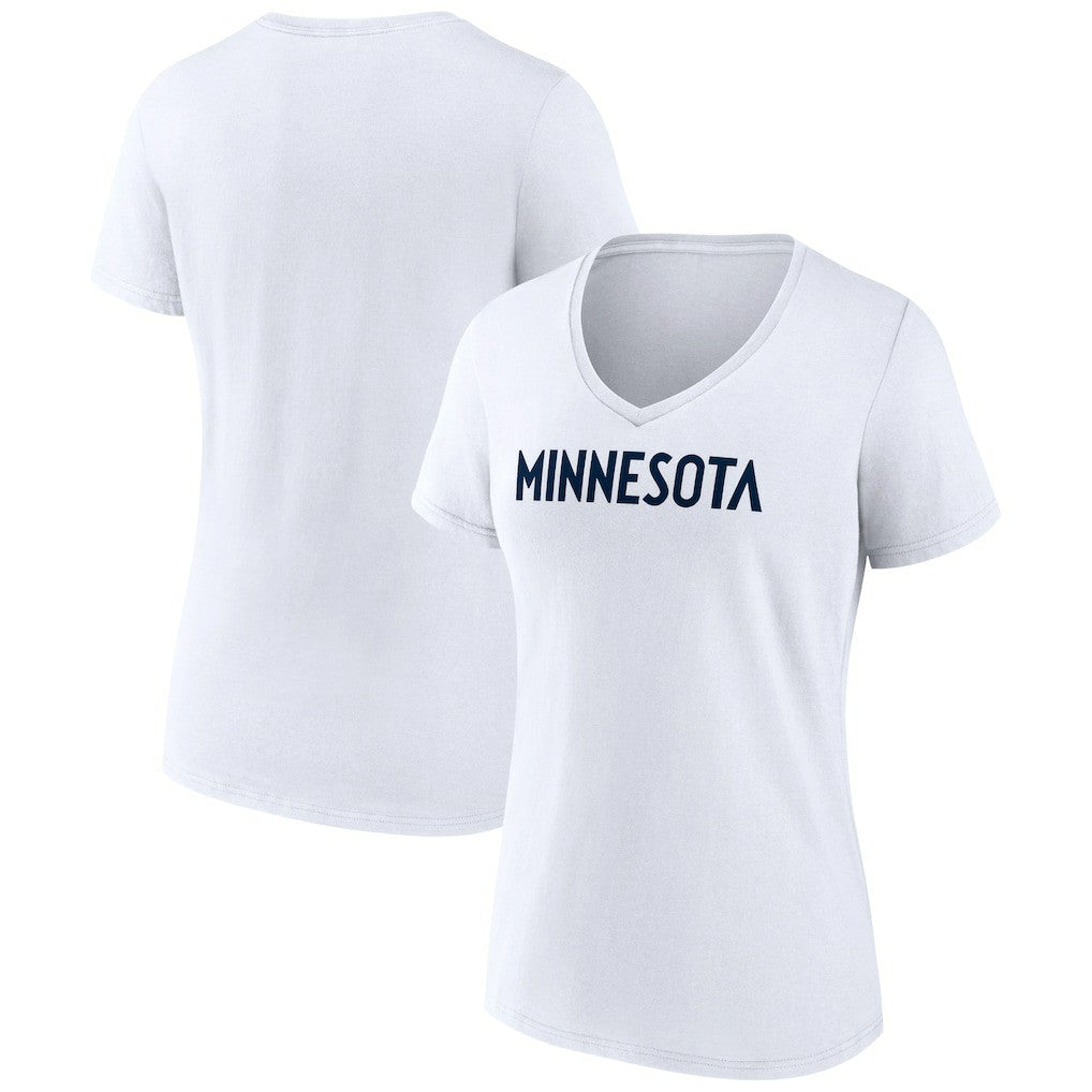 Minnesota Timberwolves Women's Wordmark V-Neck T-Shirt Online