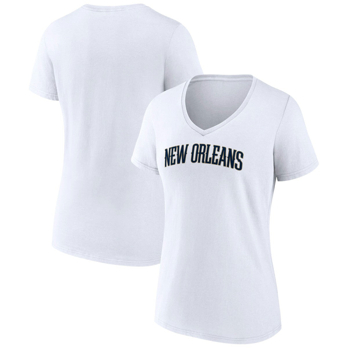 New Orleans Pelicans Women's Wordmark V-Neck T-Shirt Outlet