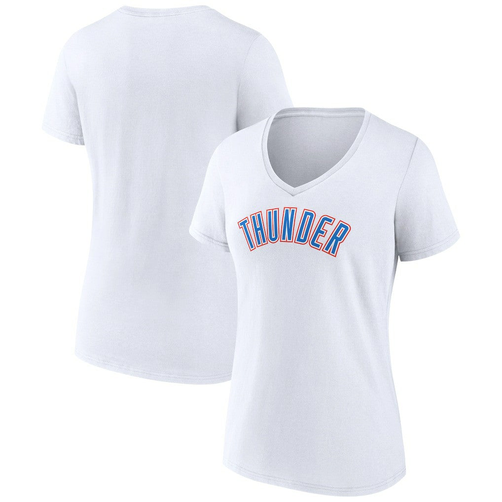 Oklahoma City Thunder Women's Wordmark V-Neck T-Shirt On Sale