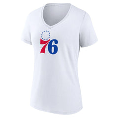 Philadelphia 76ers Women's Logo V-Neck T-Shirt New