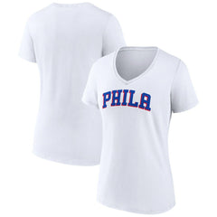 Philadelphia 76ers Women's Wordmark V-Neck T-Shirt New