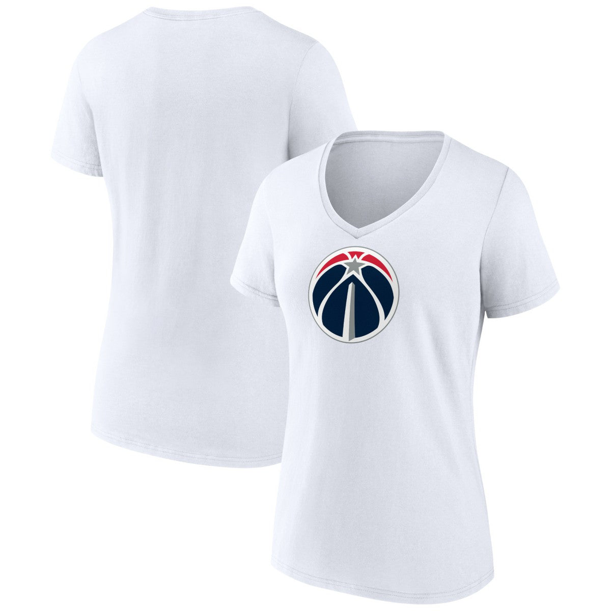 Washington Wizards Women's Primary Logo V-Neck T-Shirt New