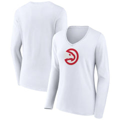 Atlanta Hawks Women's Logo Long Sleeve V-Neck T-Shirt Online
