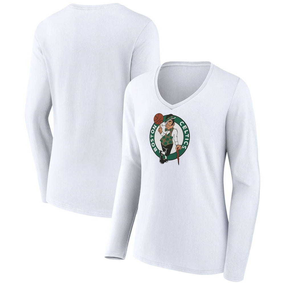 Boston Celtics Women's Logo Long Sleeve V-Neck T-Shirt Discount