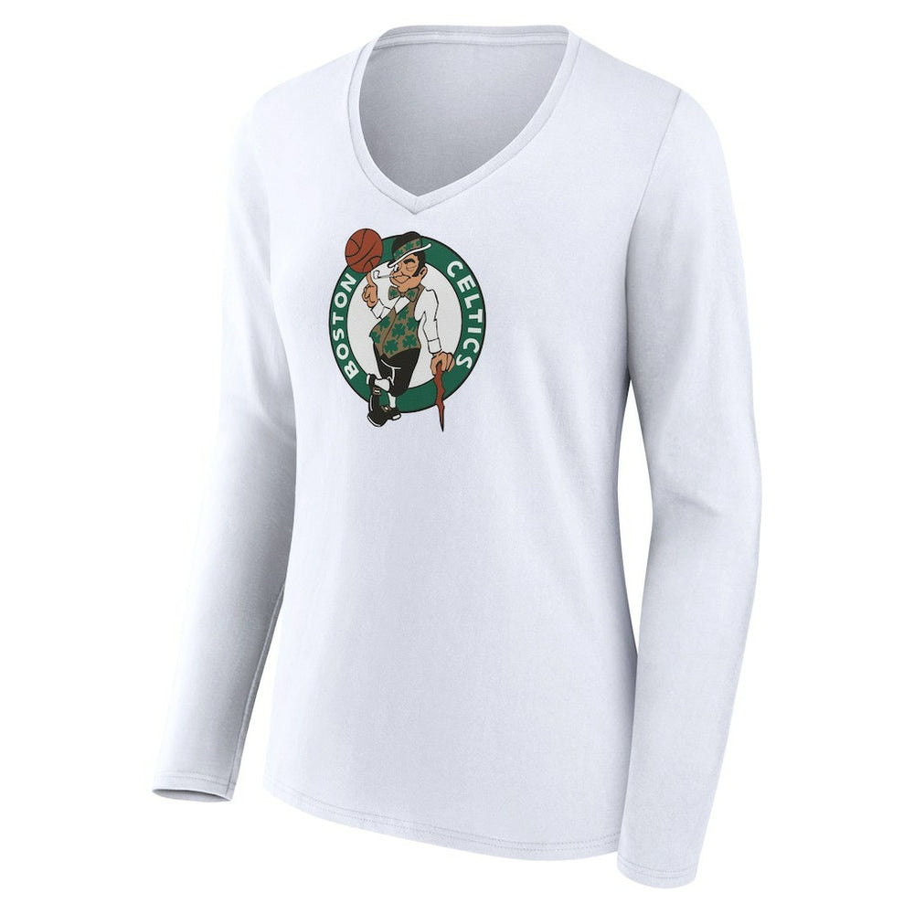 Boston Celtics Women's Logo Long Sleeve V-Neck T-Shirt Discount