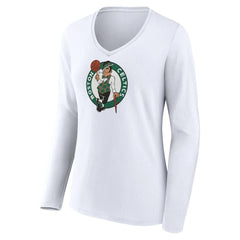 Boston Celtics Women's Logo Long Sleeve V-Neck T-Shirt Discount