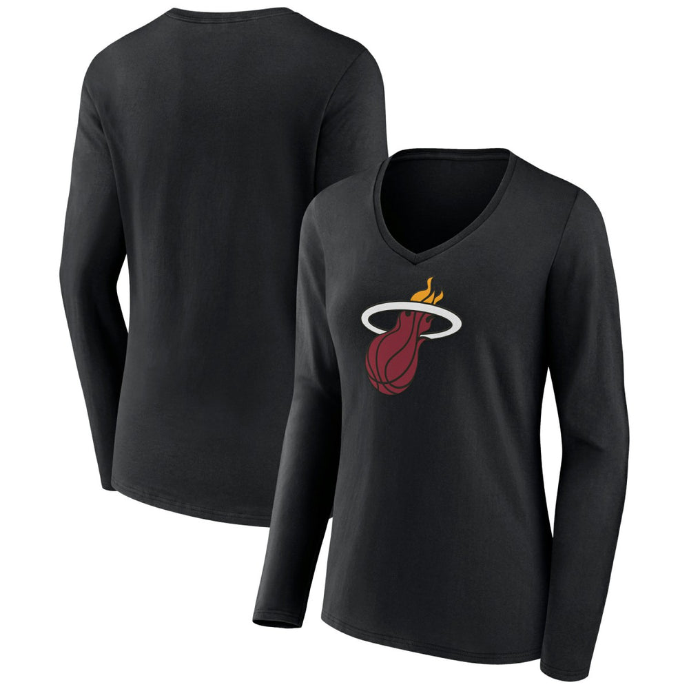 Miami Heat Women's Logo Long Sleeve V-Neck T-Shirt On Sale