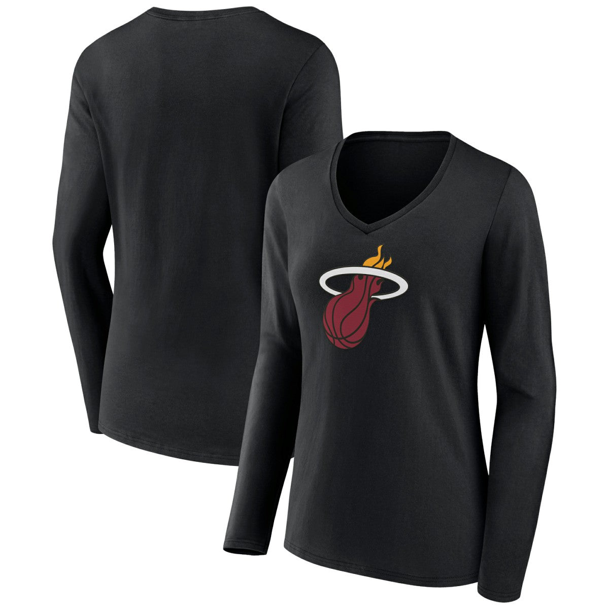 Miami Heat Women's Logo Long Sleeve V-Neck T-Shirt On Sale