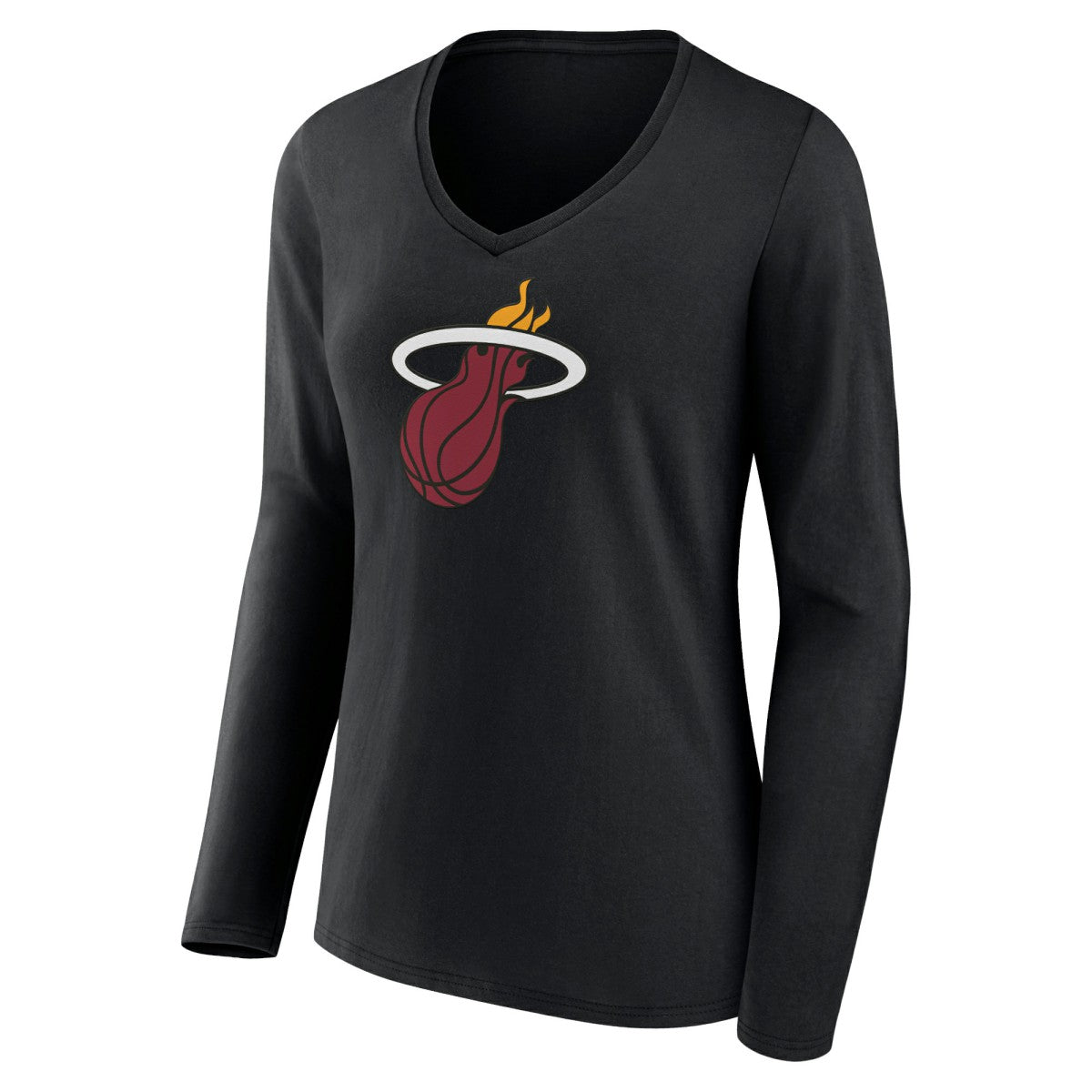 Miami Heat Women's Logo Long Sleeve V-Neck T-Shirt On Sale