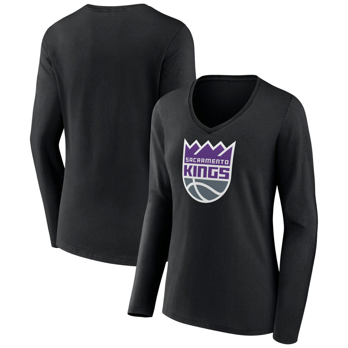 Sacramento Kings Women's Logo Long Sleeve V-Neck T-Shirt Outlet
