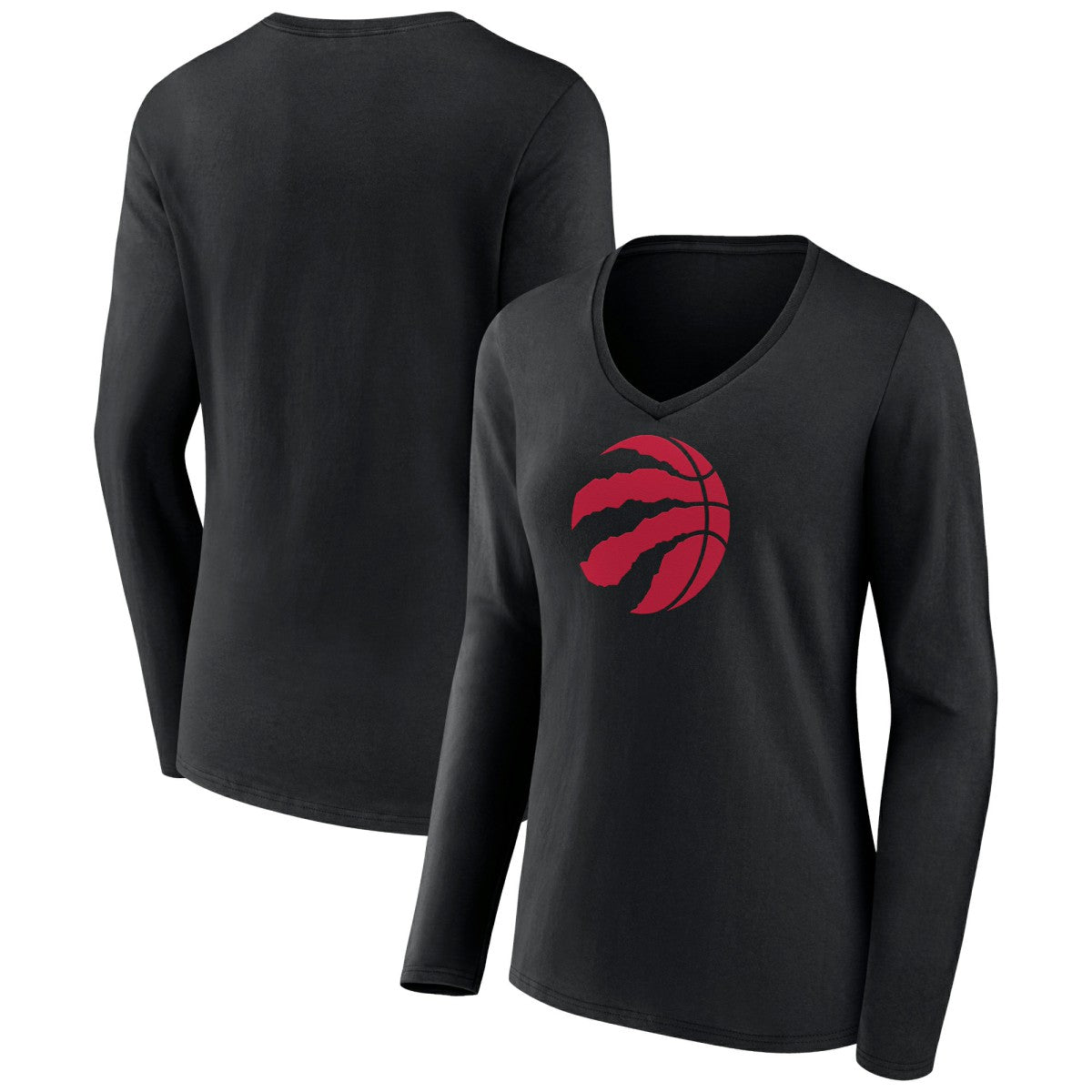 Toronto Raptors Women's Logo Long Sleeve V-Neck T-Shirt Discount