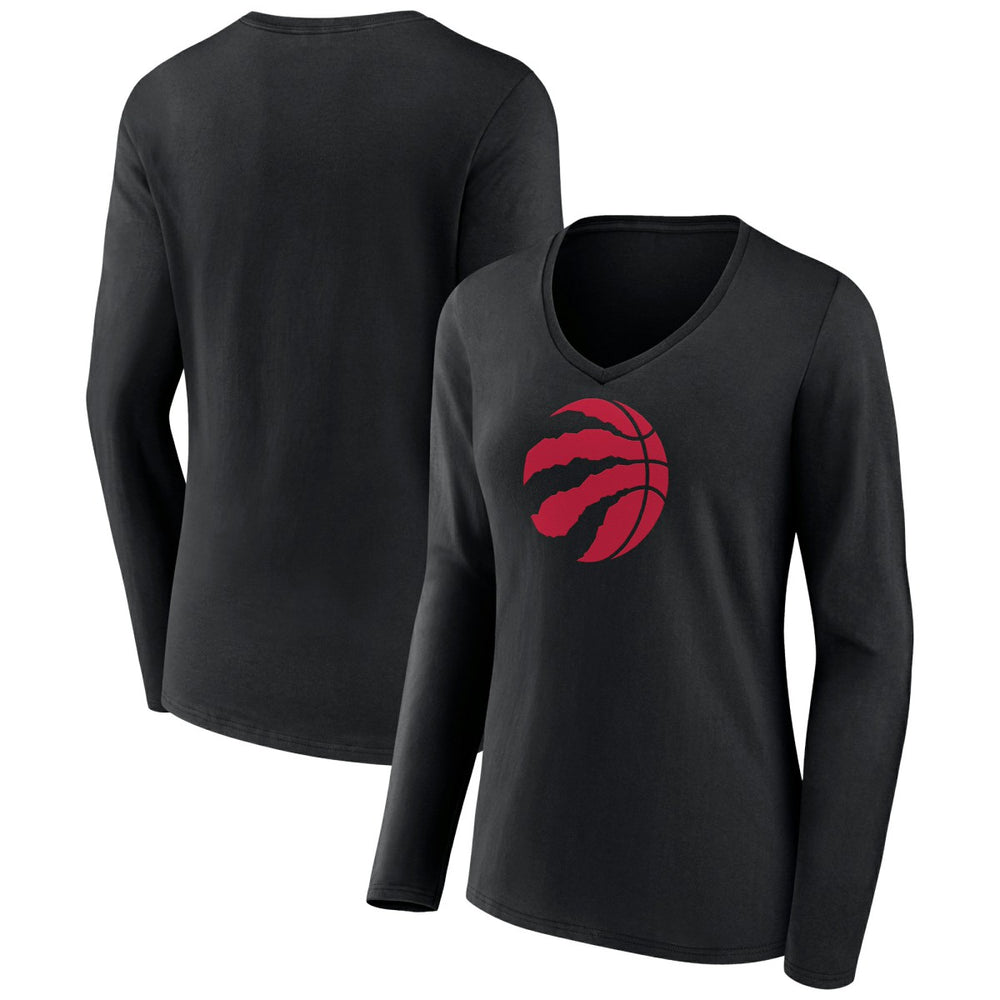 Toronto Raptors Women's Logo Long Sleeve V-Neck T-Shirt Discount
