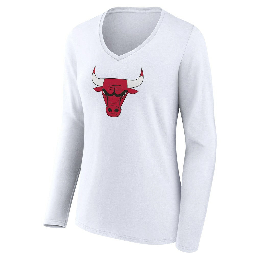 Chicago Bulls Women's Logo Long Sleeve V-Neck T-Shirt sale New
